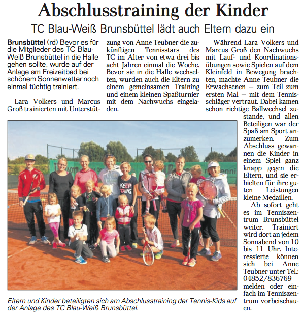 Abschlusstraining Kinder 23.09.16