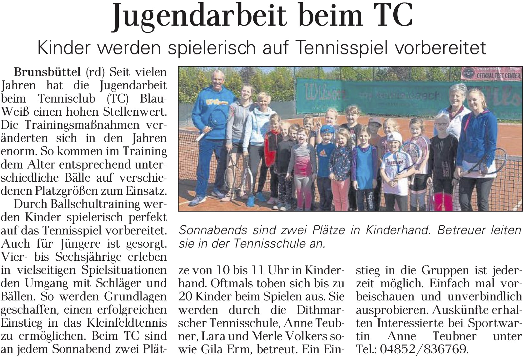 Jugendarbeit beim TC 2019.05.17